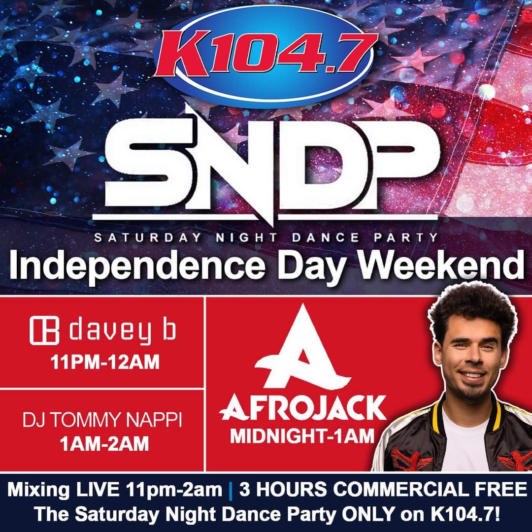 Afrojack K104 Mixshow Podcast Saturday Night Dance Party